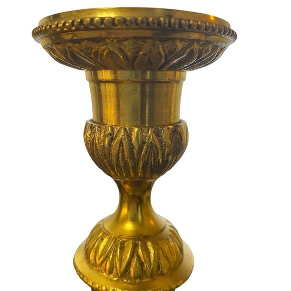 Brass Decorative Candlestick Holder 9 Inch India - Picture 7 of 8